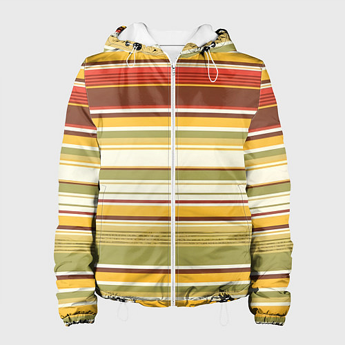 Женская куртка Горизонтальные полосы / 3D-Белый – фото 1