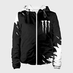 Куртка с капюшоном женская Monster energy fire white, цвет: 3D-белый