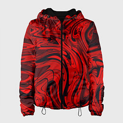 Куртка с капюшоном женская Красный смешение пластика, цвет: 3D-черный