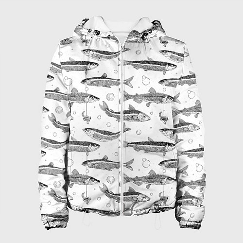 Женская куртка Корюшка паттерн / 3D-Белый – фото 1