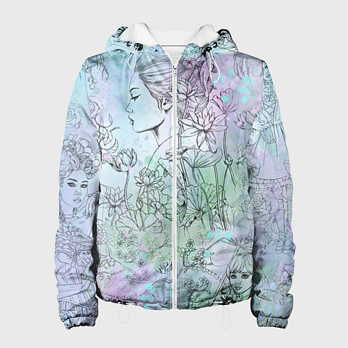 Женская куртка Скетч японские дорамы / 3D-Белый – фото 1