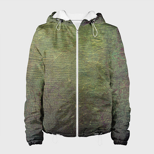 Женская куртка Абстракция - old board painted with green paint / 3D-Белый – фото 1