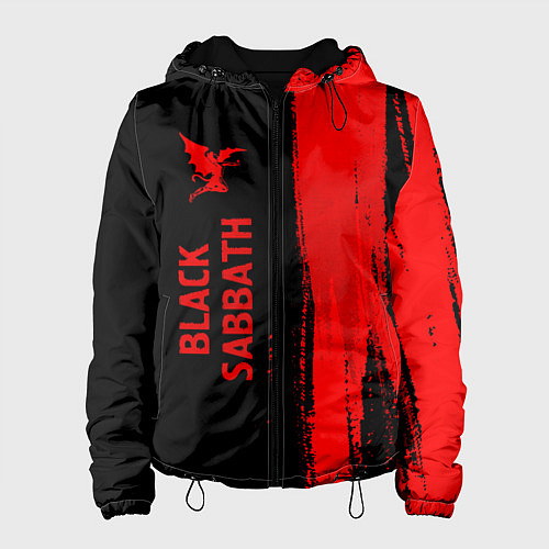 Женская куртка Black Sabbath - red gradient по-вертикали / 3D-Черный – фото 1