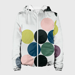 Куртка с капюшоном женская Кластер чил - абстракция, цвет: 3D-белый