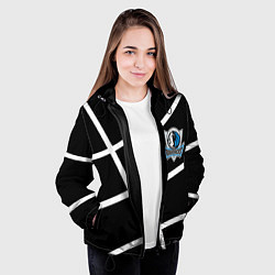 Куртка с капюшоном женская Даллас Маверикс - текстура черного мяча, цвет: 3D-черный — фото 2
