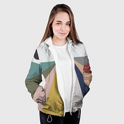 Куртка с капюшоном женская Черное солнце красная луна, цвет: 3D-белый — фото 2