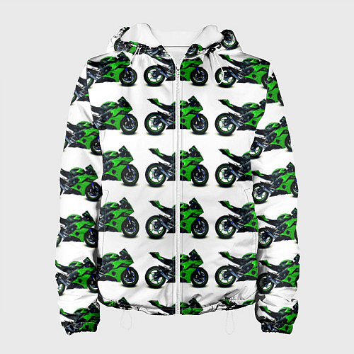 Женская куртка Motorbike green / 3D-Белый – фото 1