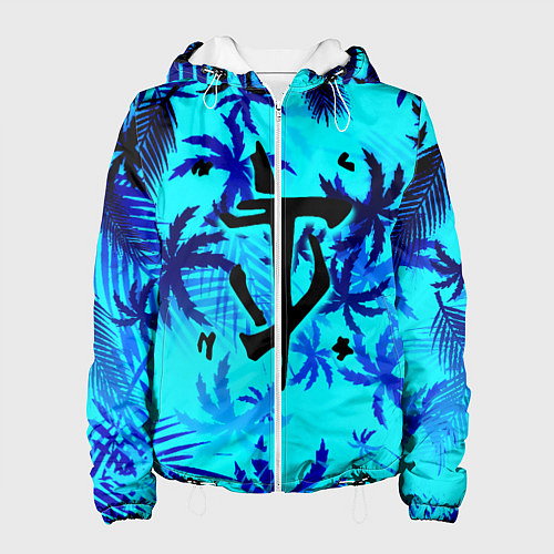Женская куртка Doom неоновые тропики / 3D-Белый – фото 1