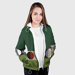 Куртка с капюшоном женская Луна Малевича сосновый зеленый, цвет: 3D-белый — фото 2