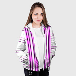 Куртка с капюшоном женская Neon pink, цвет: 3D-белый — фото 2