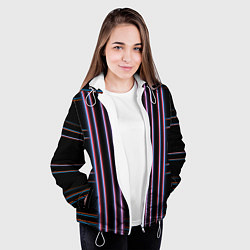 Куртка с капюшоном женская Neon red blue black, цвет: 3D-белый — фото 2
