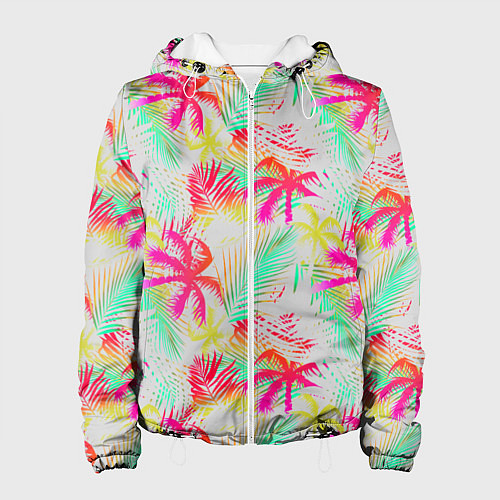 Женская куртка Palm yellow pink / 3D-Белый – фото 1