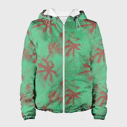 Женская куртка Palm brown turquoise / 3D-Белый – фото 1