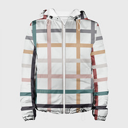 Куртка с капюшоном женская Плетенка пастельная, цвет: 3D-белый