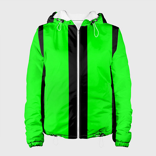 Женская куртка Color green black line / 3D-Белый – фото 1