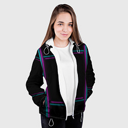 Куртка с капюшоном женская Neon pink light blue, цвет: 3D-белый — фото 2