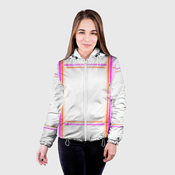 Куртка с капюшоном женская Neon white orange pink, цвет: 3D-белый — фото 2
