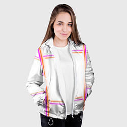 Куртка с капюшоном женская Neon white orange pink, цвет: 3D-белый — фото 2