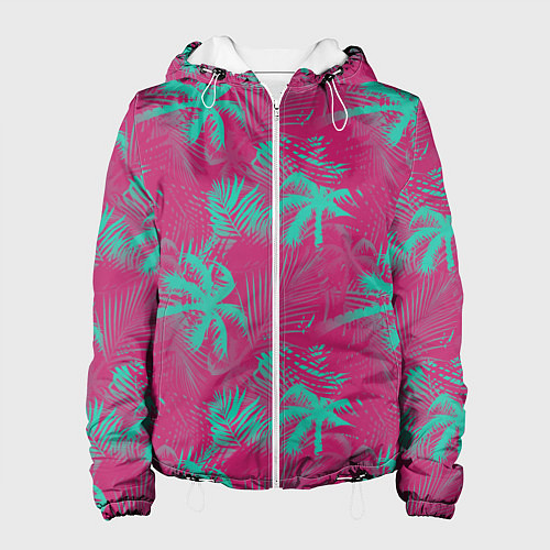 Женская куртка Palm pink light blue / 3D-Белый – фото 1