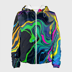 Женская куртка Разводы и переливы разноцветной краски