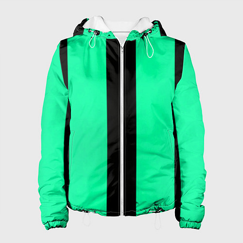 Женская куртка Color turquoise black line / 3D-Белый – фото 1