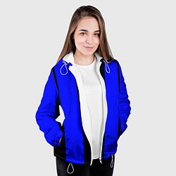 Куртка с капюшоном женская Color blue black stripes, цвет: 3D-белый — фото 2
