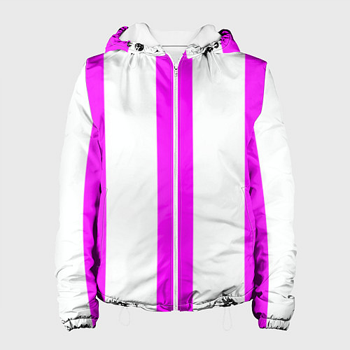 Женская куртка Color white pink lines / 3D-Белый – фото 1