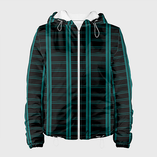 Женская куртка Color blue dark stripe / 3D-Белый – фото 1
