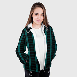 Куртка с капюшоном женская Color blue dark stripe, цвет: 3D-белый — фото 2
