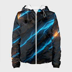 Женская куртка Камуфляж с неоновыми синими вставками