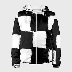 Женская куртка Черные квадраты в виде шахматной доски