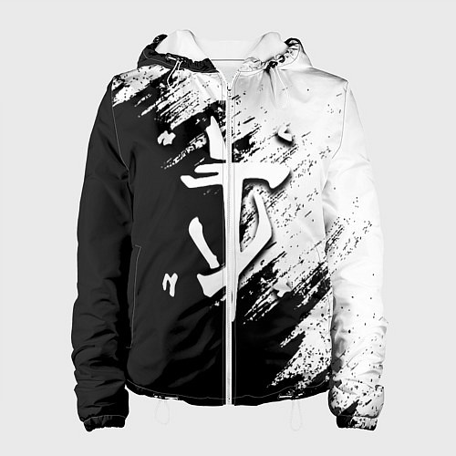 Женская куртка Doom штрихи красок черные / 3D-Белый – фото 1