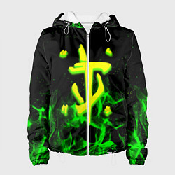 Женская куртка Doom кислотное лого огненный