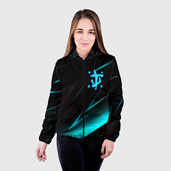 Куртка с капюшоном женская Doom neon stripes, цвет: 3D-черный — фото 2
