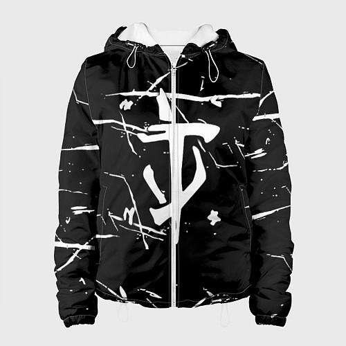 Женская куртка Doom logo штрихи / 3D-Белый – фото 1