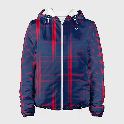 Женская куртка Color blue cage pink stripes / 3D-Белый – фото 1