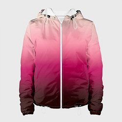 Куртка с капюшоном женская Градиент transcendent pink омбре, цвет: 3D-белый