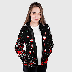 Куртка с капюшоном женская Doom краски штрихи, цвет: 3D-черный — фото 2