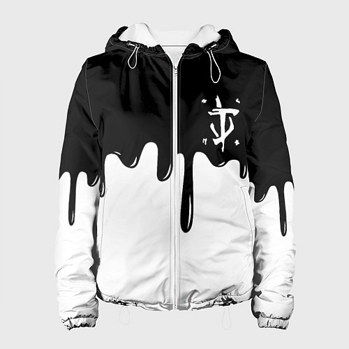 Женская куртка Doom logo жидкие краски / 3D-Белый – фото 1