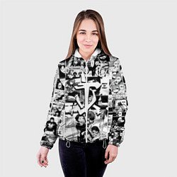 Куртка с капюшоном женская Doom anime black, цвет: 3D-белый — фото 2