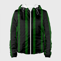 Женская куртка Color black cage green stripes