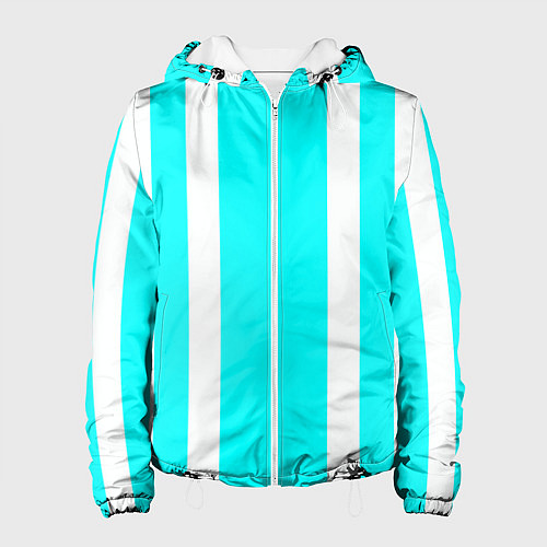 Женская куртка Color blue white stripes / 3D-Белый – фото 1