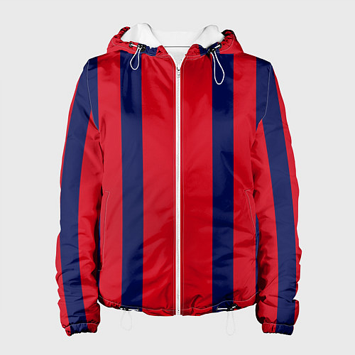 Женская куртка Color black red stripes / 3D-Белый – фото 1