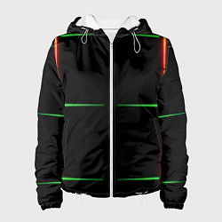 Женская куртка Color black green orange stripes