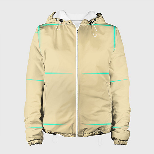 Женская куртка Color beige green stripes / 3D-Белый – фото 1