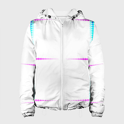 Женская куртка Color white blue pink stripes / 3D-Белый – фото 1