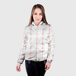 Куртка с капюшоном женская Color white red crosses, цвет: 3D-белый — фото 2