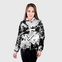 Куртка с капюшоном женская Doom краски всплеск белые, цвет: 3D-белый — фото 2