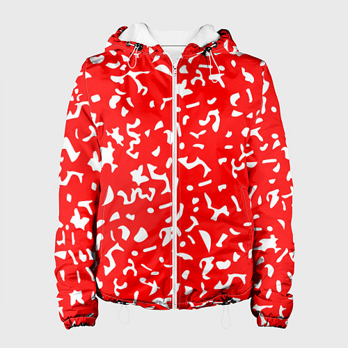 Женская куртка Красный яркий камуфляж / 3D-Белый – фото 1