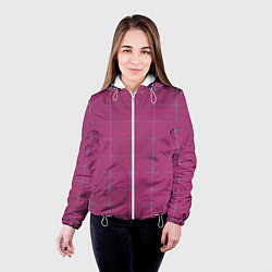 Куртка с капюшоном женская Color pink stripes, цвет: 3D-белый — фото 2